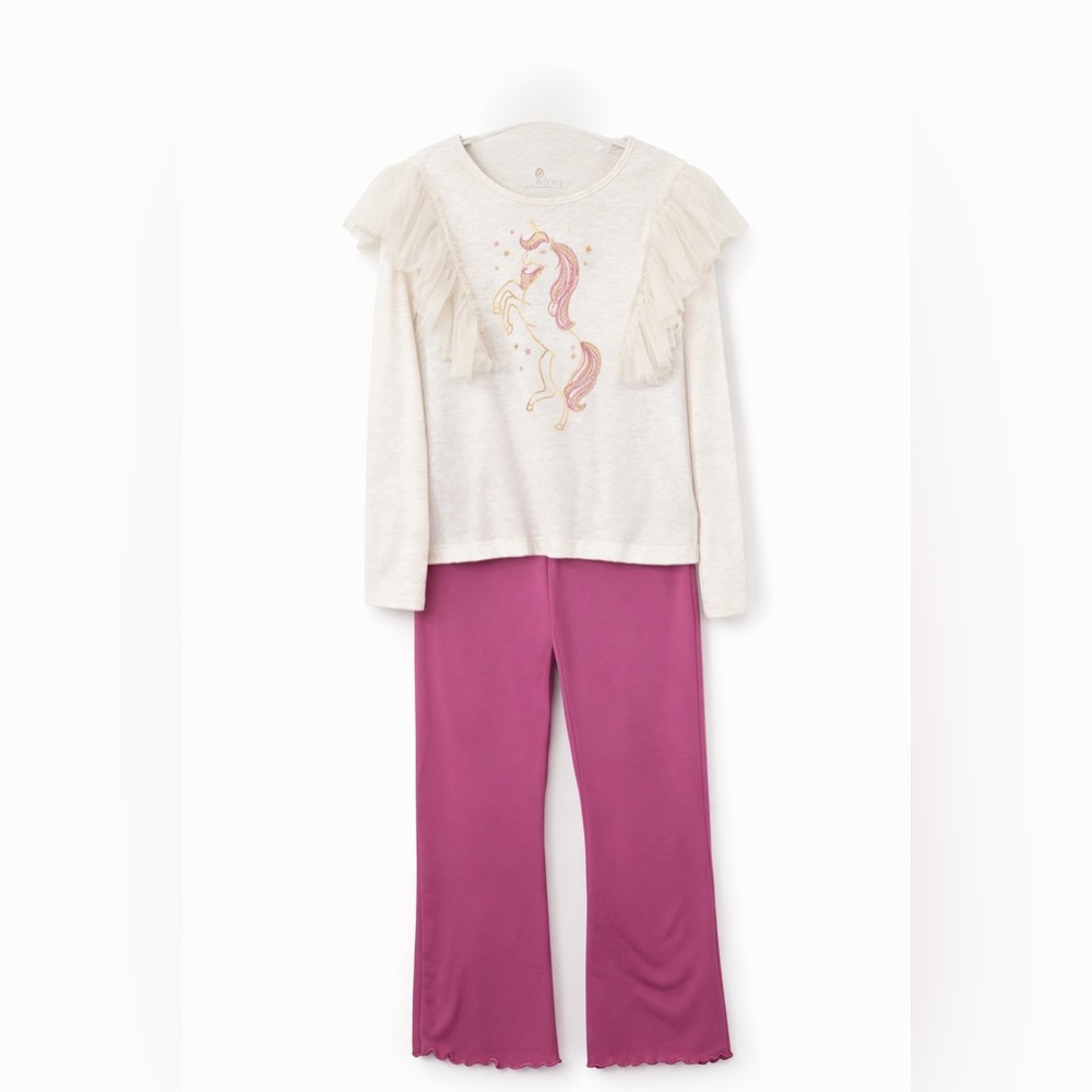 365 Kids Cream and Pink Matching Set